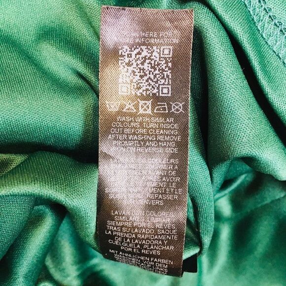 Asos Wiggle Midi Dress Womens 4 Forest Green Dolman Sleeve Front Slit V Cut Back - Picture 13 of 13